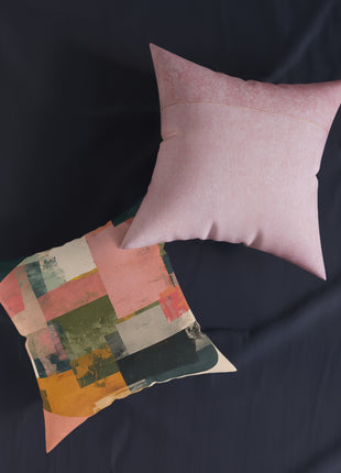 Studio Abstract Throw Pillow (pink back)