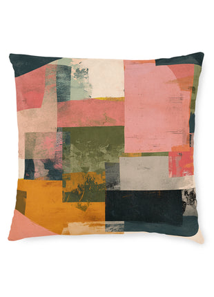Studio Abstract Throw Pillow (pink back)