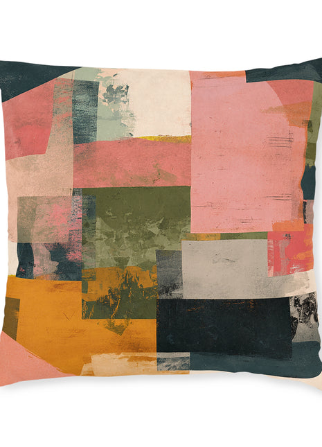 Studio Abstract Throw Pillow (pink back)