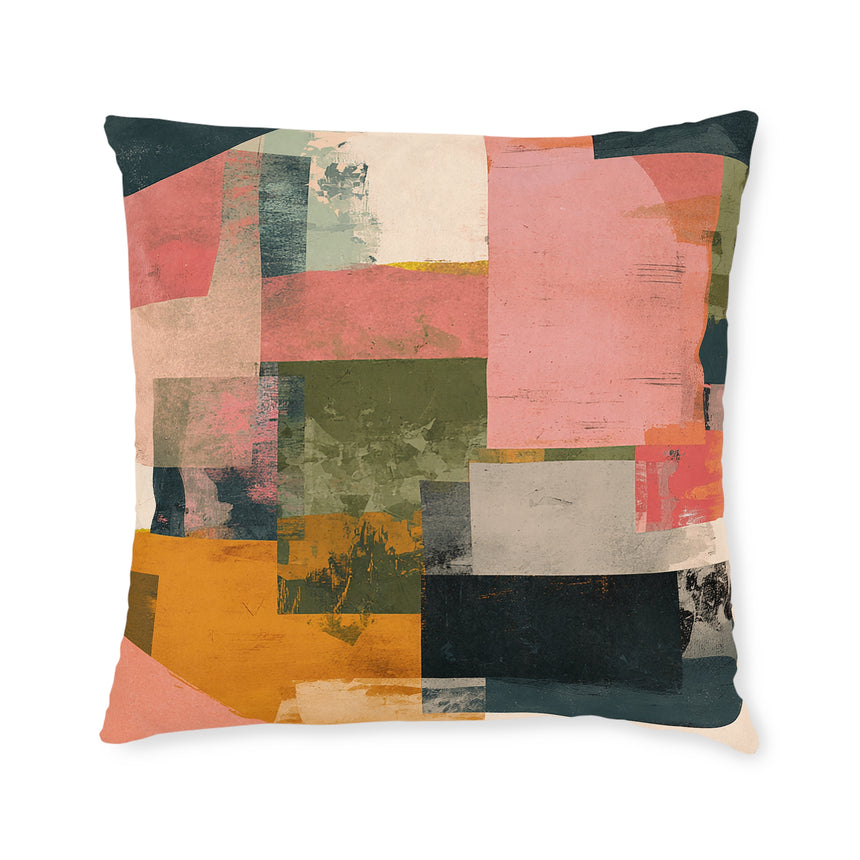 Studio Abstract Throw Pillow (pink back)