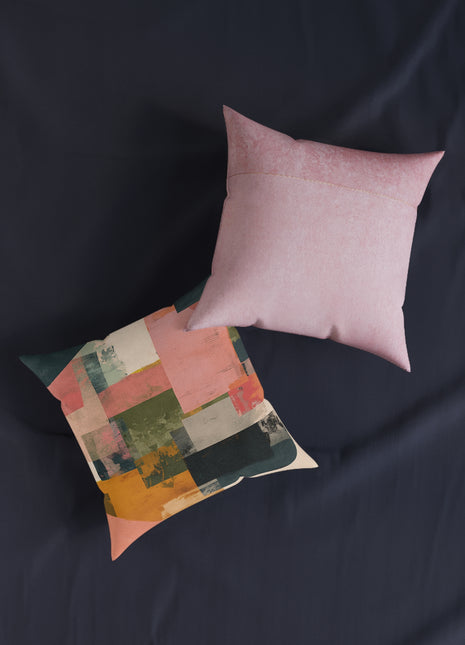 Studio Abstract Throw Pillow (pink back)