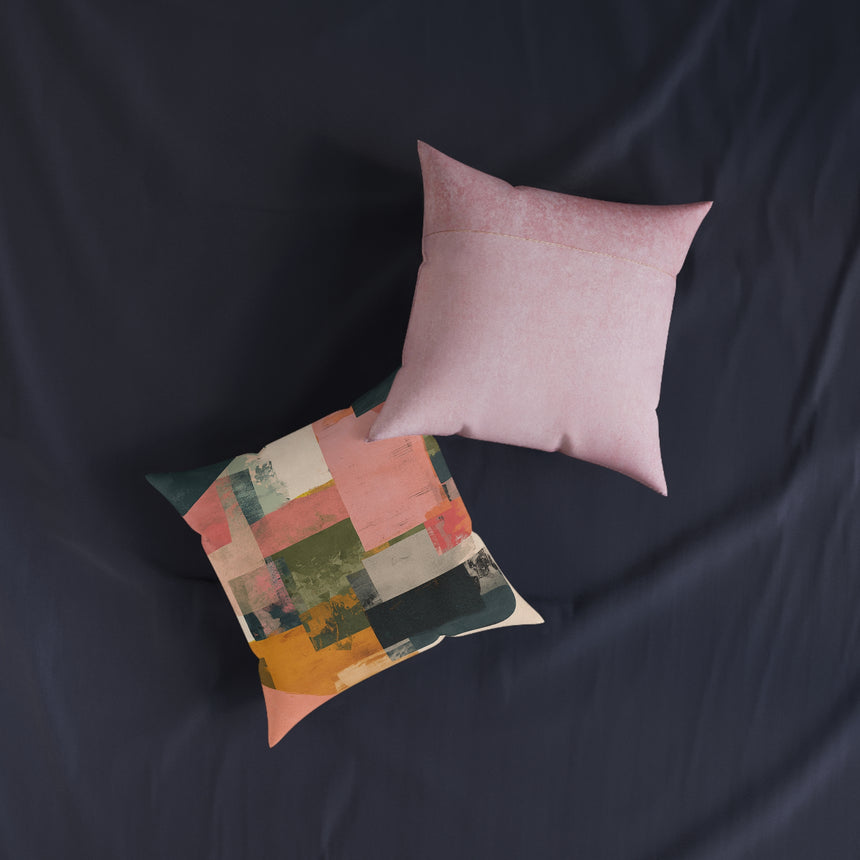 Studio Abstract Throw Pillow (pink back)