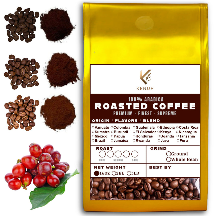 1 LB (16 OZ) Specialty Whole Bean and Ground Coffee