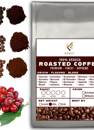 2LB (32 OZ) Specialty Whole Bean and Ground Coffee